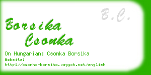 borsika csonka business card